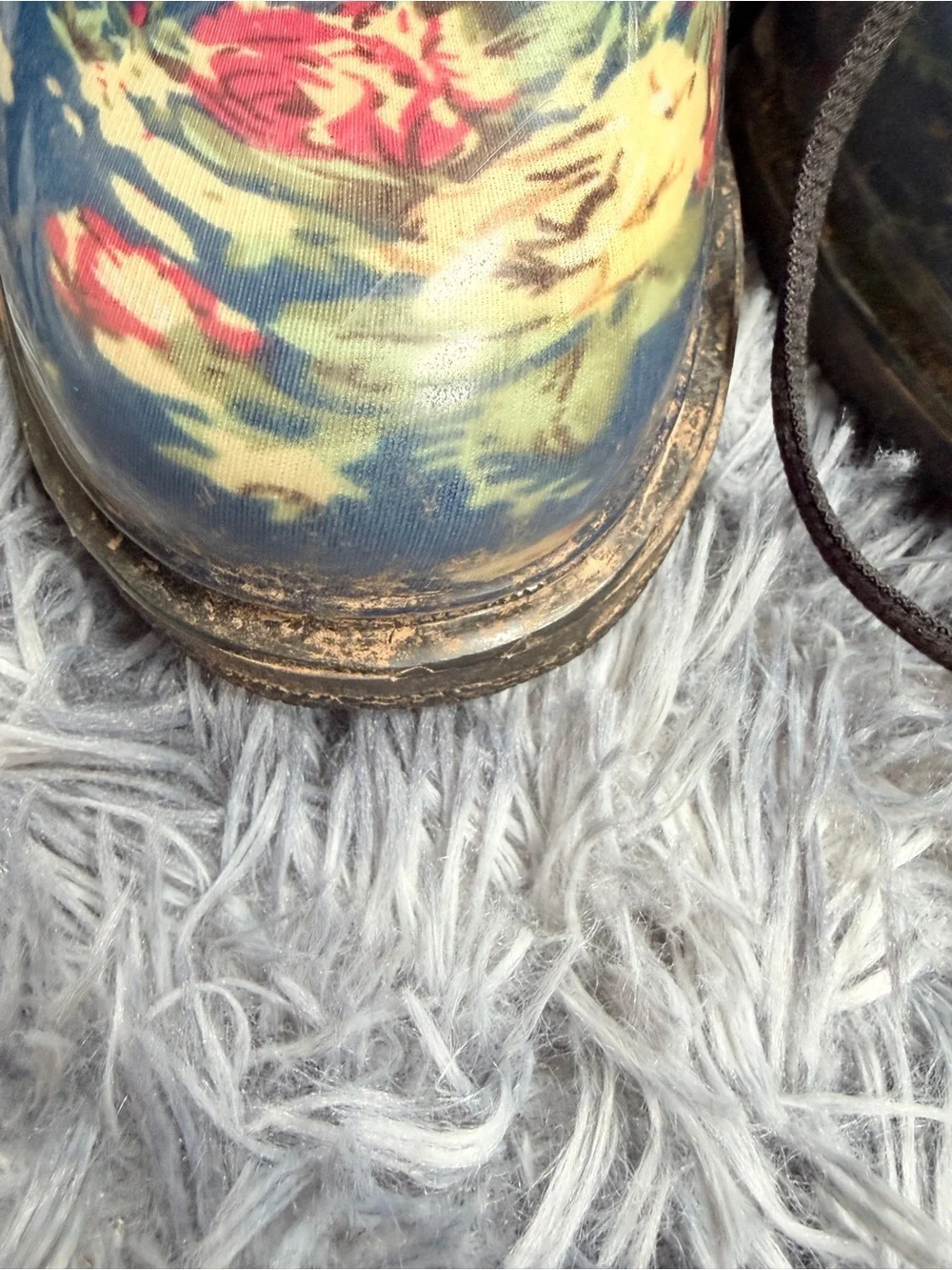 Navy Floral Lace-Up Rain Boots for Big Girls size 6 moody romantic grunge chic